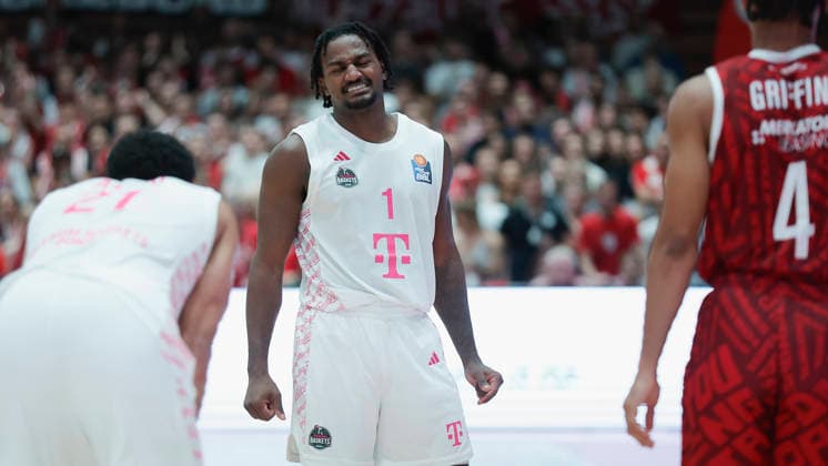 Pictured: Disappointment on the face of John Michael Wright of Telekom Baskets Bonn, February 1, 2026, Fitness First Würzburg Baskets vs. Telekom Baskets Bonn, easyCredit BBL, Matchday 4, Germany, 97072, tectake Arena Würzburg, Copyright: HMBxMedia xJulienxBecker