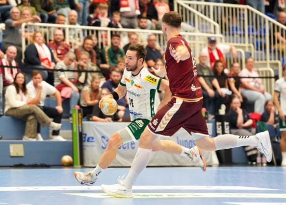 Lukas Binder, SC DHfK Leipzig, 11 on the ball (GER), TuSEM Essen vs. SC DHfK Leipzig, 2nd Handball Bundesliga, Matchday 6, 2026–27 season, Sporthalle am Hallo, Essen, October 2, 2026 TuSEM Essen vs. SC DHfK Leipzig, 2nd Handball Bundesliga, Matchday 6, 2026–27 season, October 2, 2026 Essen Copyright: xEibner-Pressefoto ScottxColemanx EP_SCN