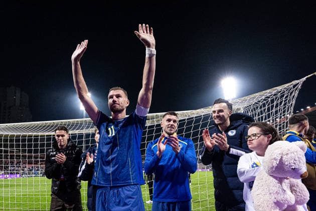 261002 Edin Džeko of Bosnia and Herzegovina after the Nations League soccer match between Bosnia and Herzegovina and Sweden on October 2, 2026 in Zenica. Photo by Ludvig Thunman. BILDBYRAN code LT LT0823 soccer football fotball Nations League UEFA Nations League Bosnia and Herzegovina Sweden Sweden A BBENG  Copyright: LUDVIGxTHUNMAN BB261002LT222
