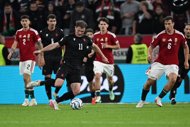 IPA89234172 - Budu Zivzivadze (Georgia) during the Nations League phase, Matchday 3, League B Group B2, between Hungary and Georgia, on October 2, 2026, at the Puskás Arena in Budapest, Hungary  Copyright: xVincenzoxOrlando IPAxSportx xx IPA89234172