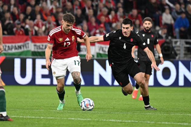IPA89234163 - Gabor Jurek (Hungary) vs. Luka Lochoshvili (Georgia) during the Nations League, Matchday 3, League B Group B2, between Hungary and Georgia, on October 2, 2026, at the Puskas Arena in Budapest, Hungary  Copyright: xVincenzoxOrlando IPAxSportx xx IPA89234163