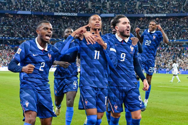 FOOTBALL : France vs Italie - Ligue des Nations - 3e JournÃ e - 02 10 2026 Joie des joueurs de l™equipe de france aprÃ s le but de Michael Olise (France) Saint DenisFrance  Copyright: xBaptistexAutissierx