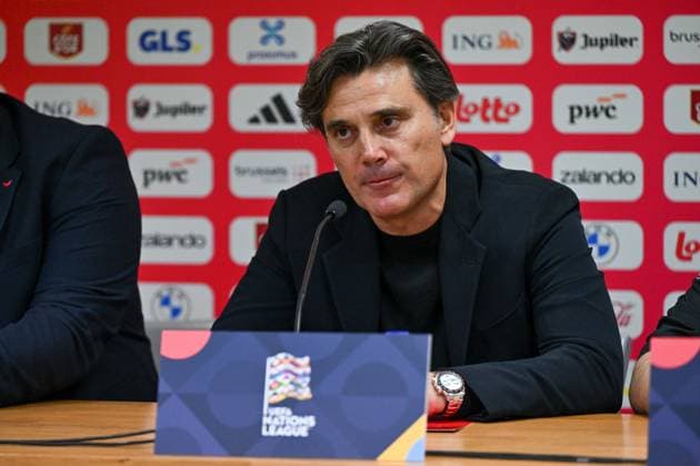 261002 Belgium vs Turkey Head Coach Vincenzo Montella of Turkey pictured during a soccer game between the national teams of Belgium and Turkey on matchday 3 in group A1 in the Nations League , league phase , on Friday 2 October 2026 in Liege , Belgium .(Photo by David Catry Isosport) Liege Belgium  Copyright: xDavidxCatryx 20261002DC2_9847
