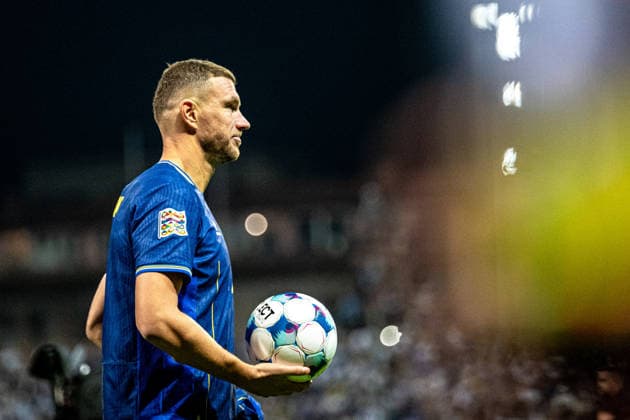 261002 Edin Džeko of Bosnia and Herzegovina after the Nations League soccer match between Bosnia and Herzegovina and Sweden on October 2, 2026 in Zenica. Photo by Ludvig Thunman. BILDBYRAN code LT LT0823 soccer football fotball Nations League UEFA Nations League Bosnia and Herzegovina Sweden Sweden A BBENG  Copyright: LUDVIGxTHUNMAN BB261002LT233