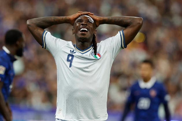 October 2, 2026, Paris, Paris, France: Moise KEAN of ITALY react during the NationÃ¢â‚¬â ¢s League Group Stage Ã¢â‚¬ Matchday 3, match between France and Italy at Stade De France Stadium - on October 2 2026 .Paris - France Soccer 2024 Paris France Italy  - ZUMAb253 20261002_zsp_b253_015 Copyright: xLoicxBaratouxx