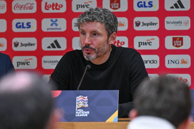 261002 Belgium vs Turkey Head Coach Mark Van Bommel of Belgium pictured during a soccer game between the national teams of Belgium and Turkey on matchday 3 in group A1 in the Nations League , league phase , on Friday 2 October 2026 in Liege , Belgium .(Photo by David Catry Isosport) Liege Belgium  Copyright: xDavidxCatryx 20261002DC2_9916