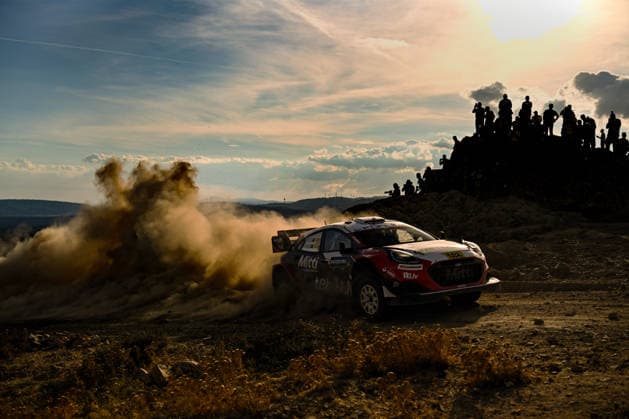 IPA89235211 - Driver M?rti?ö Sesks and co-driver Ren?rs Francis of the M Ford World Rally Team, driving a Ford Puma Rally1, are in second place on the second day of the 2026 FIA World Rally Championship WRC, Motorsport Rallye, WM Rally Italia Sardegna on October 2 in Alghero, Sardinia, Italy. Copyright: xLucaxBarsali IPAxSportx xx IPA89235211