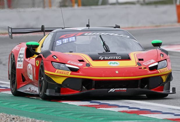 GT World Challenge Europe powered by AWS Barcelona 2026 Gilles Stadsbader, of AF Corse, drives a Ferrari 296 GT3 EVO during free practice 2 of the GT World Challenge Europe powered by AWS 2026 at the Barcelona-Catalunya Circuit in Barcelona, Spain, on October 2, 2026. Barcelona Barcelona Spain Copyright: xUrbanandsportx originalFilename:valls-gtworldc261102_npYur