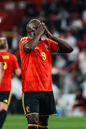 LIEGE, BELGIUM - OCTOBER 02: Romelu Lukaku (Belgien, 9) celebrates after scoring the 3:0 UEFA Nations League match between Belgium and Türkiye at Stade Maurice Dufrasne on October 02, 2026 in Liege, Belgium. UEFA Nations League match between Belgium and Türkiye at Stade Maurice Dufrasne on October 02, 2026 in Liege, Belgium. Copyright: xNatachaxFreisenx