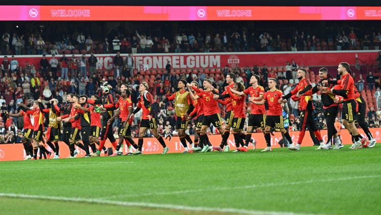 Belgium v Turkiye - UEFA Nations League LIEGE, BELGIUM - OCTOBER 02: Players of Belgium celebrate their victory at the end of the UEFA Nations League A match between Belgium and Turkiye at Maurice Dufrasne Stadium in Liege, Belgium on October 02, 2026. Mustafa Yalcin Anadolu Liege Belgium. Editorial use only. Please get in touch for any other usage. Copyright: x2026xAnadoluxMustafaxYalcinx