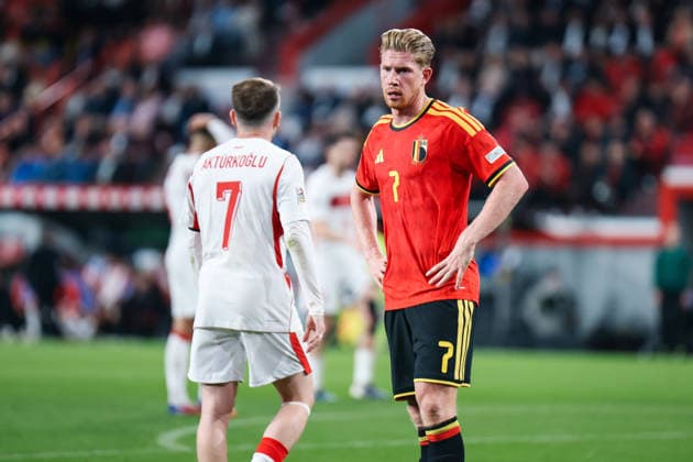 LIEGE, BELGIUM - OCTOBER 02: Kevin De Bruyne (Belgien, 7) UEFA Nations League match between Belgium and Türkiye at Stade Maurice Dufrasne on October 02, 2026 in Liege, Belgium. Copyright: xNatachaxFreisenx