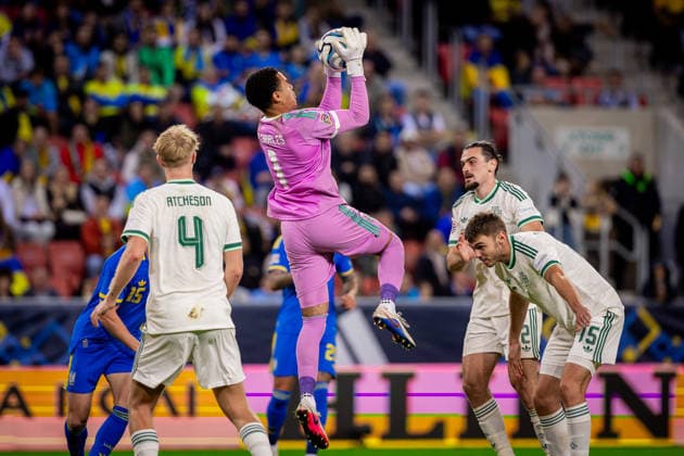 UKRAINE - NORTHERN IRELAND Pierce Charles of Northern Ireland and Queens Park Rangers during UEFA Nations League - League B - Group B2 - Matchday 3 - football match between Ukraine and Northern Ireland. Anton Malatinsky Stadium, City Arena, Trnava, Slovakia, October 02, 2026. Photo by Branislav Racko Copyright: xx 080A0031