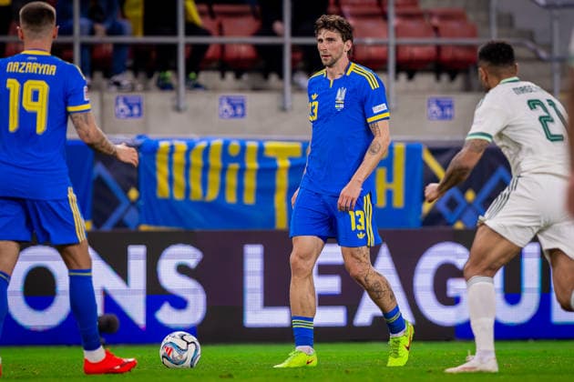 UKRAINE - NORTHERN IRELAND Illia Zabarnyi of Ukraine and Paris Saint Germain during UEFA Nations League - League B - Group B2 - Matchday 3 - football match between Ukraine and Northern Ireland. Anton Malatinsky Stadium, City Arena, Trnava, Slovakia, October 02, 2026. Photo by Branislav Racko Copyright: xx 080A0199