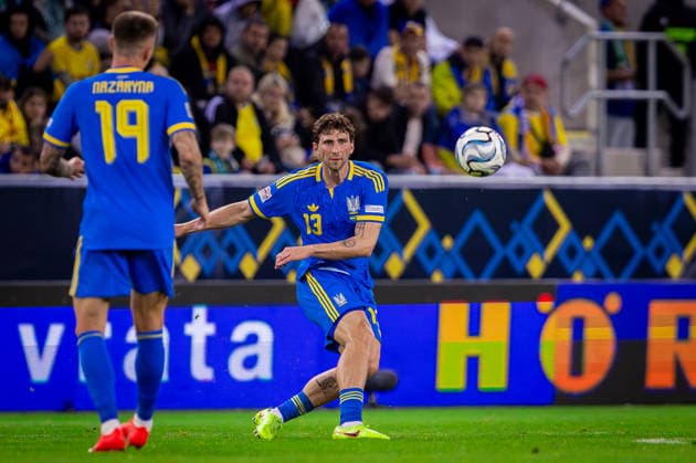UKRAINE - NORTHERN IRELAND Illia Zabarnyi of Ukraine and Paris Saint Germain during UEFA Nations League - League B - Group B2 - Matchday 3 - football match between Ukraine and Northern Ireland. Anton Malatinsky Stadium, City Arena, Trnava, Slovakia, October 02, 2026. Photo by Branislav Racko Copyright: xx 080A0319