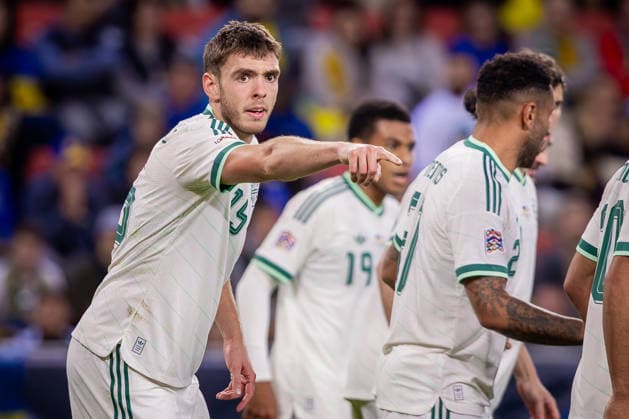 UKRAINE - NORTHERN IRELAND Ruairi McConville of Northern Ireland and Norwich City during UEFA Nations League - League B - Group B2 - Matchday 3 - football match between Ukraine and Northern Ireland. Anton Malatinsky Stadium, City Arena, Trnava, Slovakia, October 02, 2026. Photo by Branislav Racko Copyright: xx 080A0410