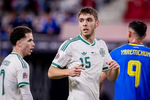 UKRAINE - NORTHERN IRELAND Ruairi McConville of Northern Ireland and Norwich City during UEFA Nations League - League B - Group B2 - Matchday 3 - football match between Ukraine and Northern Ireland. Anton Malatinsky Stadium, City Arena, Trnava, Slovakia, October 02, 2026. Photo by Branislav Racko Copyright: xx 080A9124