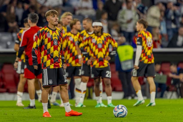 Munich, Germany, October 1, 2026 UEFA Nations League 2026–2027 League Phase Group A2 Match 3 Germany vs. Serbia Pictured: Lennart Karl (GER) warming up DFB and DFL regulations prohibit any use of photographs as image sequences and or quasi-video Allianz Arena, Bavaria Copyright: xFotostandx xSchäferx