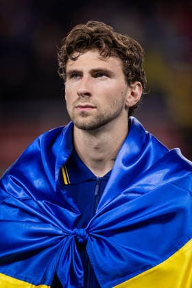 UKRAINE - NORTHERN IRELAND Illia Zabarnyi of Ukraine and Paris Saint Germain during UEFA Nations League - League B - Group B2 - Matchday 3 - football match between Ukraine and Northern Ireland. Anton Malatinsky Stadium, City Arena, Trnava, Slovakia, October 02, 2026. Photo by Branislav Racko Copyright: xx 080A8568