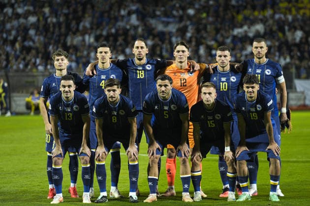 Bosnia and Herzegovina v Sweden - UEFA Nations League ZENICA, BOSNIA AND HERZEGOVINA - OCTOBER 02: Players of Bosnia and Herzegovina pose for a photo the UEFA Nations League Group B4 soccer match between Bosnia and Herzegovina and Sweden at the Kamberovica polje Stadium (Bilino Polje Stadium) in Zenica, Bosnia and Herzegovina on October 02, 2026. Samir Jordamovic Anadolu Sarajevo Bosnia and Herzegovina. Editorial use only. Please get in touch for any other usage. Copyright: x2026xAnadoluxSamirxJordamovicx