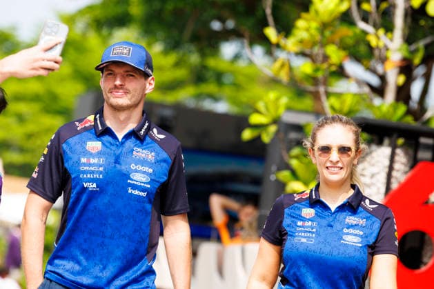 3rd October 2026; Sepang IC, Kuala Lumpur, Malaysia; Formula 1, Bahrain Grand Prix, Qualifying Day; Max Verstappen (3) of Netherlands and Oracle Red Bull Racing arriving StephenxBlackberry