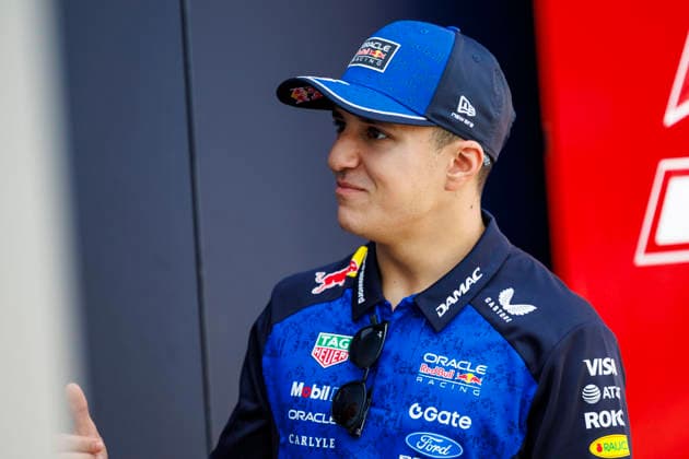 3rd October 2026; Sepang IC, Kuala Lumpur, Malaysia; Formula 1, Bahrain Grand Prix, Qualifying Day; Isack Hadjar (6) of France and Oracle Red Bull Racing arriving StephenxBlackberry