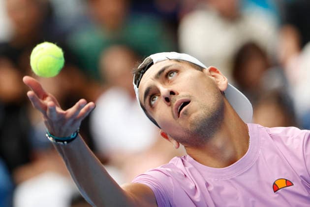 October 3, 2026, Tokyo, Japan: Alejandro Tabilo (Chile) serves against Denis Shapovalov (Canada) during their Round of 16 match at the Kinoshita Group Japan Open Tennis Championships at Ariake Colosseum in Tokyo. The tournament runs from September 29 to October 6. Shapovalov won 7-5, 3-6, 6-4. Tokyo Japan - ZUMAm191 20261003_aap_m191_010 Copyright: xRodrigoxReyesxMarinx