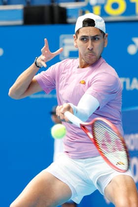 October 3, 2026, Tokyo, Japan: Alejandro Tabilo (Chile) returns a shot against Denis Shapovalov (Canada) during their Round of 16 match at the Kinoshita Group Japan Open Tennis Championships at Ariake Colosseum in Tokyo. The tournament runs from September 29 to October 6. Shapovalov won 7-5, 3-6, 6-4. Tennis 2026: Denis Shapovalov Battles Alejandro Tabilo In Japan Open - ZUMAm191 20261003_aap_m191_005 Copyright: xRodrigoxReyesxMarinx