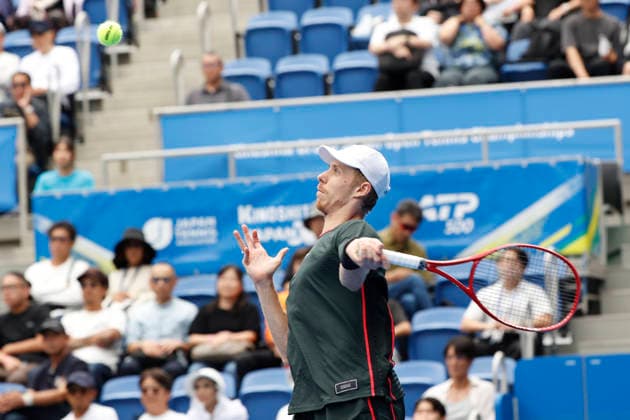 October 3, 2026, Tokyo, Japan: Denis Shapovalov (Canada) returns a shot against Alejandro Tabilo (Chile) during their Round of 16 match at the Kinoshita Group Japan Open Tennis Championships at Ariake Colosseum in Tokyo. The tournament runs from September 29 to October 6. Shapovalov won 7-5, 3-6, 6-4. Tennis 2026: Denis Shapovalov Battles Alejandro Tabilo In Japan Open - ZUMAm191 20261003_aap_m191_016 Copyright: xRodrigoxReyesxMarinx