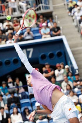 October 3, 2026, Tokyo, Japan: Alejandro Tabilo (Chile) serves against Denis Shapovalov (Canada) during their Round of 16 match at the Kinoshita Group Japan Open Tennis Championships at Ariake Colosseum in Tokyo. The tournament runs from September 29 to October 6. Shapovalov won 7-5, 3-6, 6-4. Tennis 2026: Denis Shapovalov Battles Alejandro Tabilo In Japan Open  - ZUMAm191 20261003_aap_m191_022 Copyright: xRodrigoxReyesxMarinx
