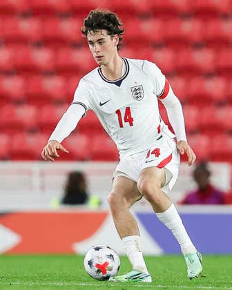 England v Slovakia - UEFA U21, U 21 EURO 2027 Qualifier 14 Archie Gray of England controls the ball during the UEFA Under 21 Championship Qualifiers Group D match between England Under 21s and Slovakia at the bet365 Stadium in Stoke-on-Trent, on October 2, 2026. Stoke-on-Trent Staffordshire United Kingdom Copyright: xMIxNewsx originalFilename:fletcher-englandu261002_npQm7