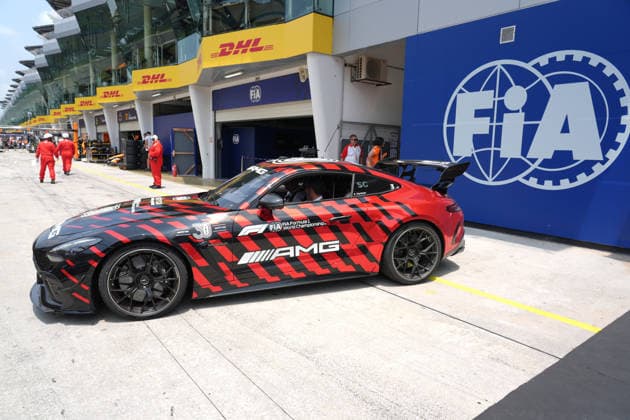 October 3, 2026, Sepang International Circuit, Kuala Lumpur, 2026 Formula 1 Gulf Air Bahrain Grand Prix, The AMG Mercedes Safety Car with FIA Formula 1 Race Director Rui Marques. Photo by Hasan Bratic, DeFodi Images
