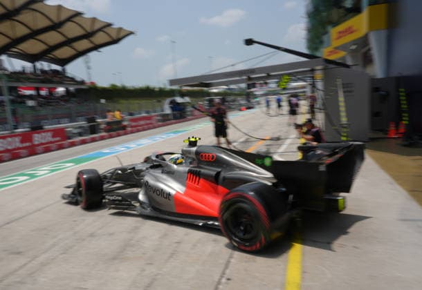 October 3, 2026, Sepang International Circuit, Kuala Lumpur, 2026 Formula 1 Gulf Air Bahrain Grand Prix, Gabriel Bortoleto (BRA), Audi Revolut F1 Team. Photo by Hasan Bratic, DeFodi Images