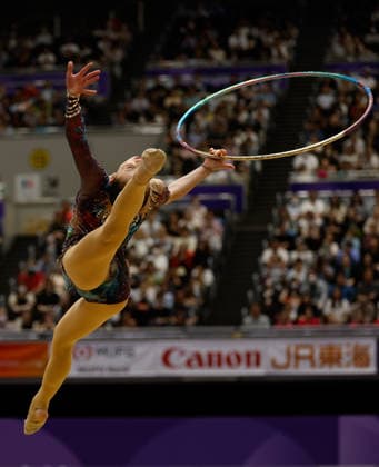(261003) -- NAGOYA, Oct. 3, 2026 -- Takhmina Ikromova of Uzbekistan competes during the Individual All-Around Final of Rhythmic gymnastics, Rhythmische Sportgymnastik, RSG at 20th Asian Games Aichi-Nagoya 2026 in Nagoya, Japan, Oct. 3, 2026. ) (SP)JAPAN-NAGOYA-ASIAN GAMES-RHYTHMIC GYMNASTICS-INDIVIDUAL ALL-AROUND-FINAL WuxZhizun