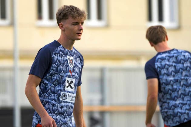 October 2, 2026, Vienna, Austria 2027 UEFA European U-21 Qualifiers: Austria vs. Denmark Yanik Spalt warming up Copyright: xJulianxSindricx