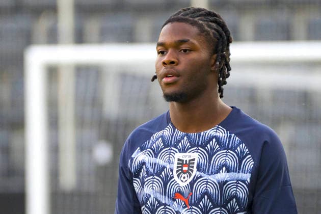 October 2, 2026, Vienna, Austria 2027 UEFA European U-21 Qualification: Austria vs. Denmark Adejenughure Oghenetejiri warming up Copyright: xJulianxSindricx