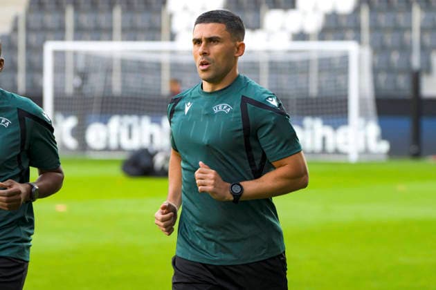 October 2, 2026, Vienna, Austria 2027 UEFA European U-21 Qualifying Tournament: Austria vs. Denmark Referee Snir Levy warms up Copyright: xJulianxSindricx