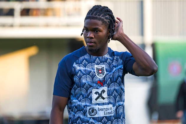 October 2, 2026, Vienna, Austria 2027 UEFA European U-21 Qualification: Austria vs. Denmark Adejenughure Oghenetejiri warming up Copyright: xJulianxSindricx