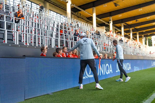 October 2, 2026, Vienna, Austria 2027 UEFA European U-21 Qualification: Austria vs. Denmark Children get ready to take the field Copyright: xJulianxSindricx