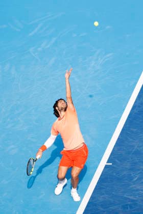 October 3, 2026, Tokyo, Japan: Carlos Alcaraz (Spain) serves against Matteo Arnaldi (Italy) during their Round of 16 match at the Kinoshita Group Japan Open Tennis Championships at Ariake Colosseum in Tokyo. The tournament runs from September 29 to October 6. Alcaraz won 7-6(6), 6-1. Tokyo Japan - ZUMAm191 20261003_aap_m191_027 Copyright: xRodrigoxReyesxMarinx
