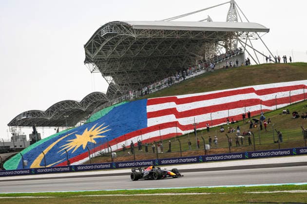 03 VERSTAPPEN Max (Netherlands), Red Bull Racing Ford RB22, action from the 2026 Formula 1 Bahrain Grand Prix in Malaysia 2026 Formula 1 Bahrain Grand Prix in Malaysia 03 VERSTAPPEN Max (Netherlands), Red Bull Racing Ford RB22, action F1 GP 16 Bahrain 2026 in Malaysia 03 VERSTAPPEN Max (NLD), Red Bull Racing Ford RB22, action during the 2026 Formula 1 Bahrain Grand Prix in Malaysia, the 16th round of the 2026 Formula One World Championship from October 2 to 4, 2026 at the Sepang International Circuit in Sepang, Malaysia. Photo by Xavier Bonilla, DPPI Malaysia