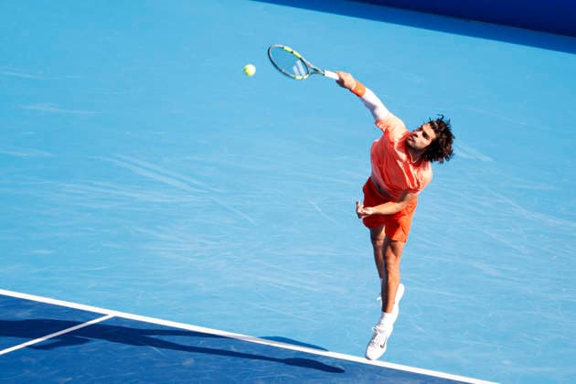 October 3, 2026, Tokyo, Japan: Carlos Alcaraz (Spain) serves against Matteo Arnaldi (Italy) during their Round of 16 match at the Kinoshita Group Japan Open Tennis Championships at Ariake Colosseum in Tokyo. The tournament runs from September 29 to October 6. Alcaraz won 7-6(6), 6-1. Tokyo Japan - ZUMAm191 20261003_aap_m191_054 Copyright: xRodrigoxReyesxMarinx
