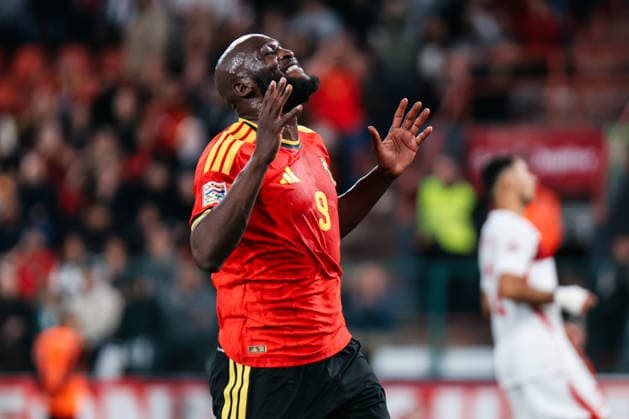 LIEGE, BELGIUM - OCTOBER 02: Romelu Lukaku (Belgien, 9) reacts UEFA Nations League match between Belgium and Türkiye at Stade Maurice Dufrasne on October 02, 2026 in Liege, Belgium. Copyright: xNatachaxFreisenx