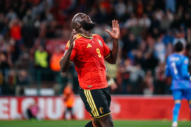 LIEGE, BELGIUM - OCTOBER 02: Romelu Lukaku (Belgien, 9) reacts UEFA Nations League match between Belgium and Türkiye at Stade Maurice Dufrasne on October 02, 2026 in Liege, Belgium. UEFA Nations League match between Belgium and Türkiye at Stade Maurice Dufrasne on October 02, 2026 in Liege, Belgium. Copyright: xNatachaxFreisenx