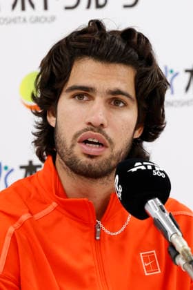 October 3, 2026, Tokyo, Japan: Carlos Alcaraz (Spain) speaks during a press conference, PK, Pressekonferenz after winning the Round of 16 match against Matteo Arnaldi (Italy) at the Kinoshita Group Japan Open Tennis Championships at Ariake Colosseum in Tokyo. The tournament runs from September 29 to October 6. Alcaraz won 7-6(6), 6-1. Tokyo Japan - ZUMAm191 20261003_aap_m191_061 Copyright: xRodrigoxReyesxMarinx