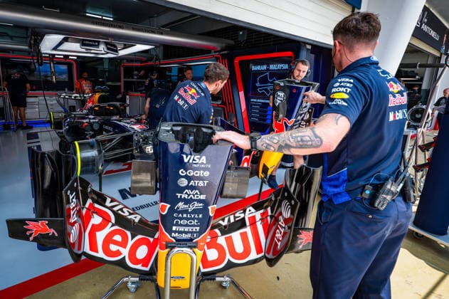 Oracle Red Bull Racing during Practice sessions of Saturday of Formula 1 Gulf Air Bahrain Grand Prix in Malaysia 2026 at Sepang International Circuit in Sepang, Malaysia. Round 16 of 23 of the 2026 FIA Formula One World Championship, WM, Weltmeisterschaft held October 2-4, 2026. The race was relocated from Bahrain to Malaysia and held at Sepang International Circuit. Formula 1 Gulf Air Bahrain Grand Prix in Malaysia 2026 - Round 16 of 23 - Sepang International Circuit, Sepang, Malaysia F1-2026-R04-BHR