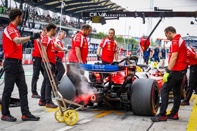 Scuderia Ferrari HP during Practice sessions of Saturday of Formula 1 Gulf Air Bahrain Grand Prix in Malaysia 2026 at Sepang International Circuit in Sepang, Malaysia. Round 16 of 23 of the 2026 FIA Formula One World Championship, WM, Weltmeisterschaft held October 2-4, 2026. The race was relocated from Bahrain to Malaysia and held at Sepang International Circuit. Formula 1 Gulf Air Bahrain Grand Prix in Malaysia 2026 - Round 16 of 23 - Sepang International Circuit, Sepang, Malaysia F1-2026-R04-BHR