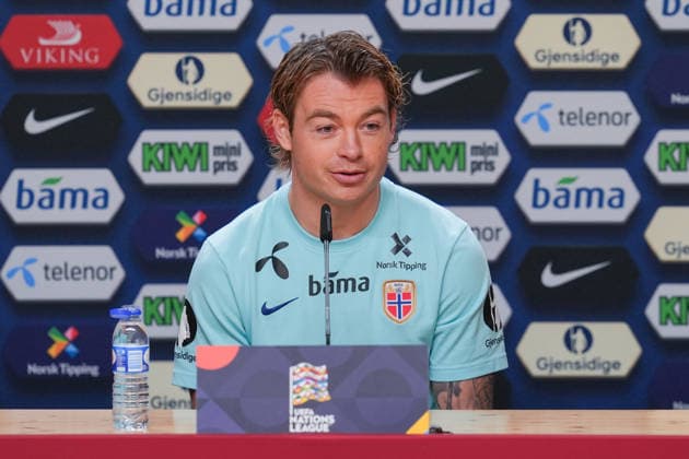 Soccer, Nations League Portugal vs. Norway, Nations League Cardiff, Wales 20261003 Norway’s Patrick Berg during a press conference ahead of training at Estadio do Dragão on the day of the match against Portugal. Photo: Lise Aserud, NTB, Cardiff, Wales. EDITORIAL USE ONLY. RESTRICTED USE FOR BETTING COMPANIES.  Copyright: xLisexAserudxx xNTBx