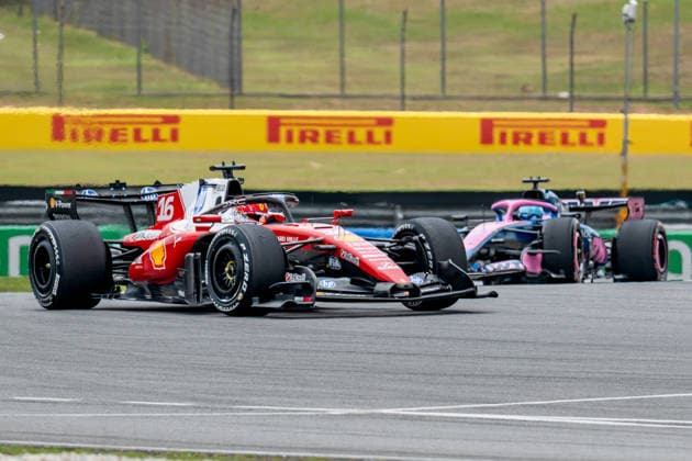 3rd October 2026; Sepang IC, Kuala Lumpur, Malaysia; Formula 1, Bahrain Grand Prix, Qualifying Day; Charles Leclerc (16) of Monaco and Scuderia Ferrari HP gets ahead of the BWT Alpine DavidxAsh