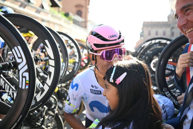 03-10-2026 Giro Dell emilia; 2026, Movistar; Quintana Rojas Nairo, Alexander; Figlia Quintana Rojas Nairo, Alexander; Ferrara;