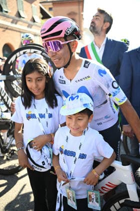 03-10-2026 Giro Dell emilia; 2026, Movistar; Quintana Rojas Nairo, Alexander; Figli Quintana Rojas Nairo, Alexander; Ferrara;